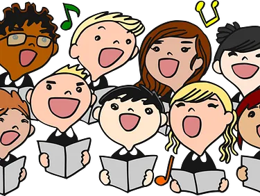 Lächelnde Frauen, Titel "Kirchenmusik".