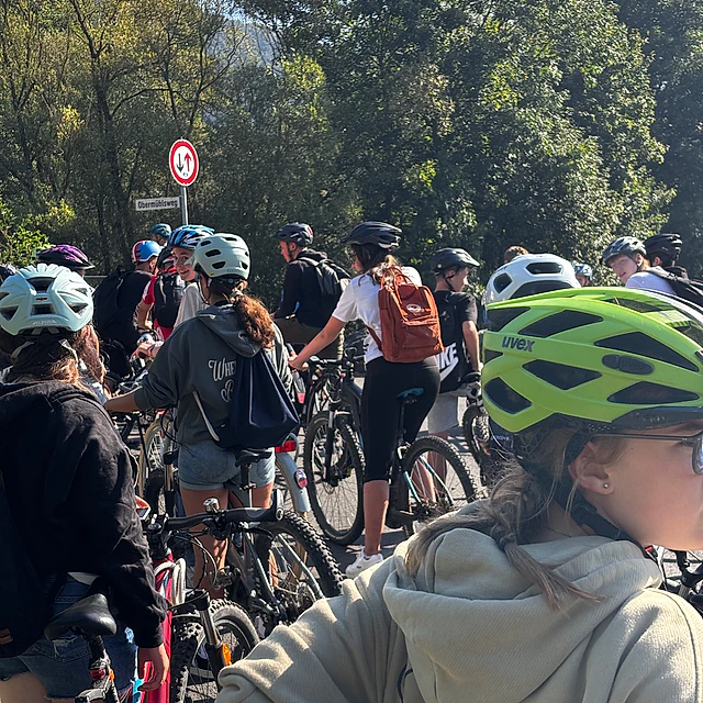 Gruppe von Radfahrern.
